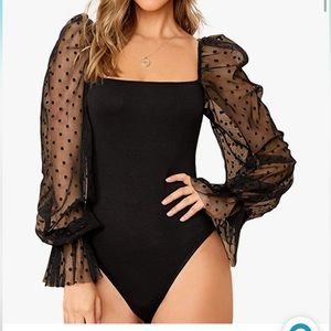 Women’s Lace Polka Dot Bodysuit